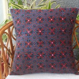 Weaves of Tradition Blue & Brown Ethnic Motifs Square Cushion Covers-image-72