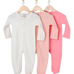 Nuego Infants Girls Pack of 3 Pure Cotton Sleepsuit-image-42