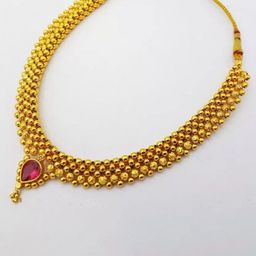DIVASTRI 1gm Gold-Plated Cubic Zirconia-Studded & Beaded Jewellery Set-image-57