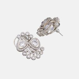 ATIBELLE Gold-Plated Kundan Stone Studed Geometric Shaped Studs image 3