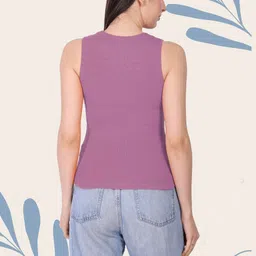 SSTAIR Women Ribbed Cut Out Round Neck Crop Tank Top-picture-45