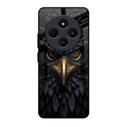 QRIOH Unisex Redmi 14C 5G Scary Eagle Eye Impact Resistant Glass Back Case-image-85