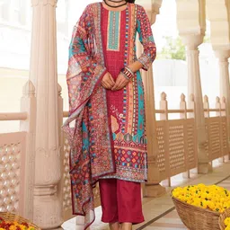 KALINI Women Ethnic Motifs Printed Regular Kurta Trousers With Dupatta-6
