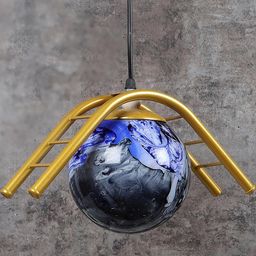 Deco Home Gold-Toned Metal Ceiling Lamp-image-75