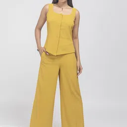 D'Almirah V Neck Top With Trousers Co-Ords Set-image-5