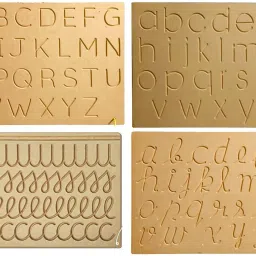 Wooden Tracing Board with Pencil Alphabets Capital,Small,Cursive,Multi Pattern-80