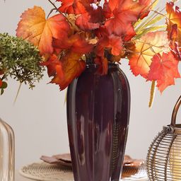 Pure Home and Living Dark Purple Glazed Ceramic Vases-image-81