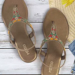 Metro Women Embellished One Toe Flats-picture-10
