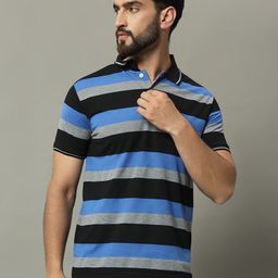 GET GOLF Men Striped Polo Collar Cotton T-shirt-image-85