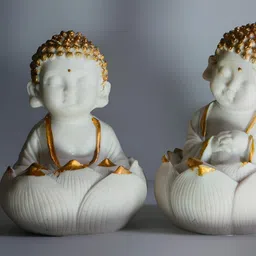 SSS SCULPTURE 2 Pieces White Lotus Buddha Religious Figurine Showpiece-image-36