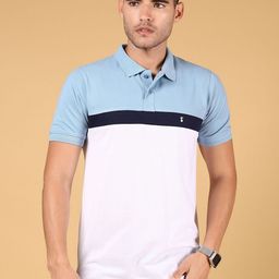 V-Mart Men Colourblocked Polo Collar Cotton T-shirt-picture-13