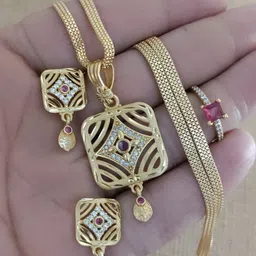 V.K.PAYAL.JEWELLERY Gold-Plated Stones-Studded Jewellery Set-picture-31
