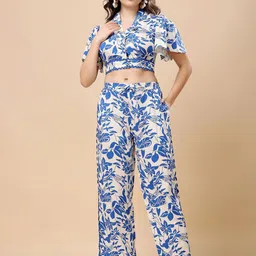 T TRYON ULTIMATE Printed Top & Palazzos Co-Ord Set-17
