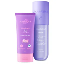 Aqualogica Set Of Hydrating Vanilla Mist & Illuminate Sunscreen 150ml + 80g image 4