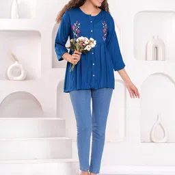BAESD Floral Embroidered Peplum Top-image-47