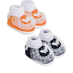 NESKA MODA 12 To 18 Month Non Slip Baby Girls Set of 2 Pair Cotton Butterfly Baby Booties-image-84