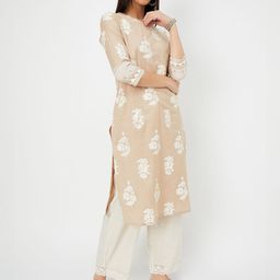 max Women Floral Embellished Cold-Shoulder Sleeves Thread Work Kurta-picture-35