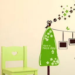 LANSTICK Green & Brown Printed Self-Adhesive WallStickers-17