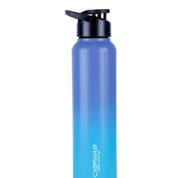Caspian Blue & Black Single Stainless Steel Colourblocked Single Wall Vacuum Water Bottle-image-77
