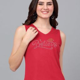 Dressitude Women Typography V-Neck Pure Cotton T-shirt-image-63