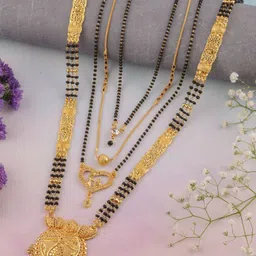 Anouk Gold-Plated Artificial Stones and Beads Mangalsutra image 3