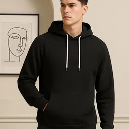 Mast & Harbour Men Self Design Hooded Sweatshirt-picture-41