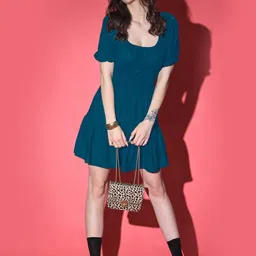 Jash Creation Women Applique Crepe Fit & Flare Midi Dress-image-96