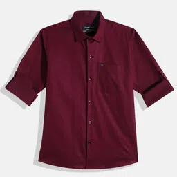 CHARCHIT Boys Comfort Fit Solid Spread Collar Cotton Casual Shirt-image-21