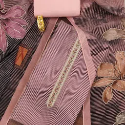 SHADOW & SAINING Floral Printed Zari Organza Unstitched Dress Material-image-26