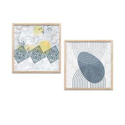 WALLLANE Brown Set of 2 Piece Wood Abstract Wall Paintings-image-99