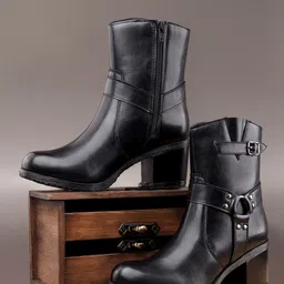 Bxxy PU Work High-Top Block Pumps-picture-26