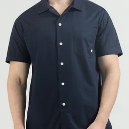 Farah Men Spread Collar Solid Cotton Casual Shirt-image-7