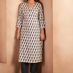 DRESOUL Women Cotton Paisley Printed Kurta-image-74