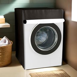 Kuber Industries Brown Printed Light Weight Front Load Washing Machine Cover-26