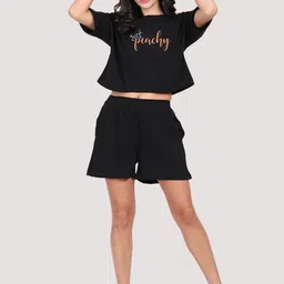 Mad Over Print Pure Cotton Round Neck T-shirt With Shorts Co-Ords-picture-37