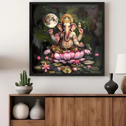 999Store Green & Pink Canvas Ganesha's Infinite Religious Wall Art-image-96