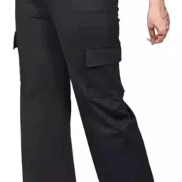 Women Regular Fit Black Lycra Blend Trousers-image-31