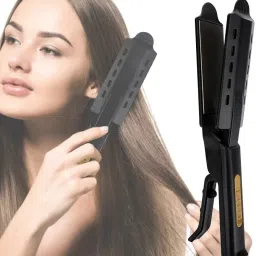 ZEIXERA Ionic Flat Iron Hair Straightener for Women, Girls Straightens & Curls Steam Hair Straightener Four-Gear Temperature Adjustment Ceramic Tourmaline Hair Straightener-image-91