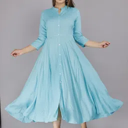 BHAGLI Women Blue Flared Kurta-23