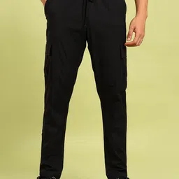 Technosport Men Relaxed Straight Leg Slim Fit Wrinkle Free Cargos Trousers-picture-12