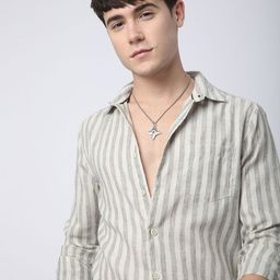 VASTRADO Men Classic Slim Fit Multi Stripes Opaque Striped Casual Shirt-image-63