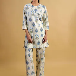 BEOM Floral Printed Round Neck Tunic With Trouser-picture-50