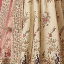 ODETTE Embroidered Sequinned Semi-Stitched Lehenga & Unstitched Blouse With Dupatta image 5