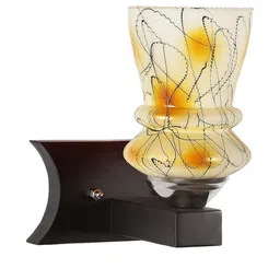 Somil Premium Designer Glass Wall / Night Lamp Elegant & Stylish Dcor Accent for Modern Interiors, color- Yellow, White, Black, Size:- 17.5 X 25 X 25.5 CM-image-90