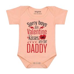 Arvesa Sorry Boys My Valentine Kisses Are For DaddyPrinted Romper-picture-22