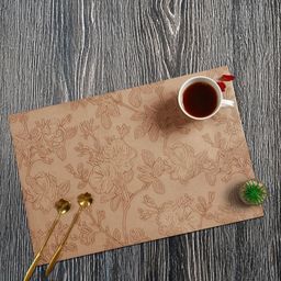 OBSESSIONS 6-Pcs Beige Printed Rectangle PVC Waterproof Dining Table Placemats-image-80