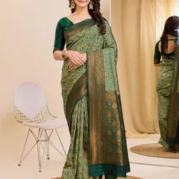 AVANTIKA FASHION Ethnic Motifs Woven Design Zari Pure Silk Banarasi Saree-40