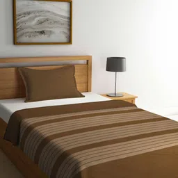 Myntra Elegant Homes Brown & White Woven Design Cotton Single Bed Cover-image-19