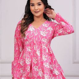 KBZ Women Floral Printed V-Neck Cotton Top-image-83