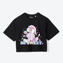YK Warner Bros Girls Graphic Printed Round Neck Cotton Boxy T-shirt-picture-3